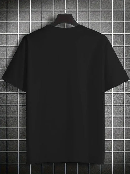 Men's Casual Saudi Arabia Graphic T-Shirt - Breathable Micro-Stretch Polyester, Red with Green & Golden Design, Perfect for Summer Outdoor Lounging
